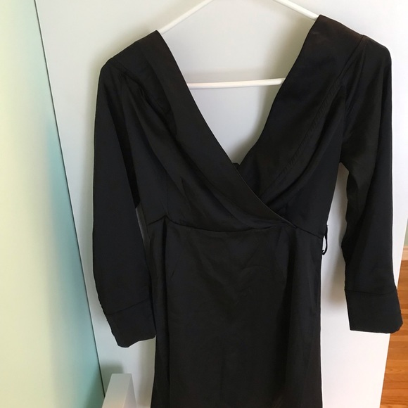 🎀NWT Missguided Satin Bardot Tie Dress in Black MISSING BELT Size 8 - Picture 5 of 14